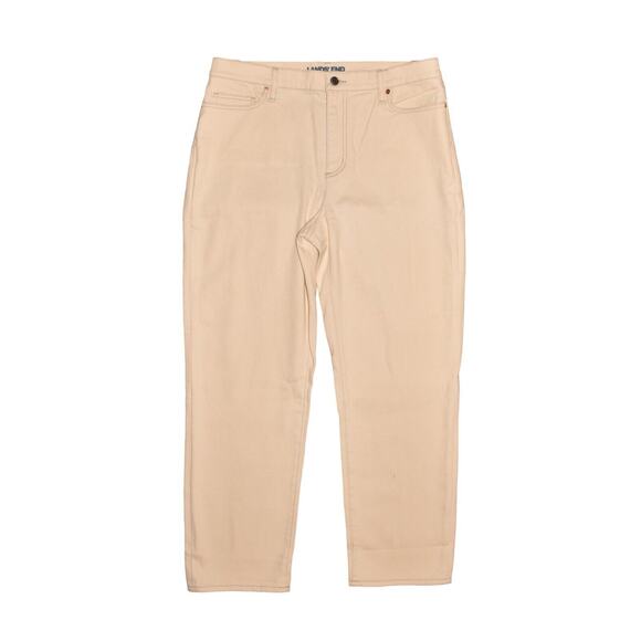 LANDS' END NEW $79 High‎ Rise Straight Leg Ankle Denim Jean Ivory Size 16 - Picture 1 of 3